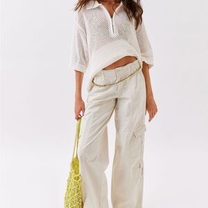 Women's Oversized Cotton Mesh Sweater